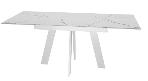 Стол DikLine SKM120 Керамика Белый мрамор/подстолье белое/опоры белые (2 уп.)