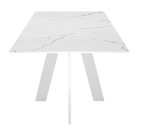Стол DikLine SKM120 Керамика Белый мрамор/подстолье белое/опоры белые (2 уп.)