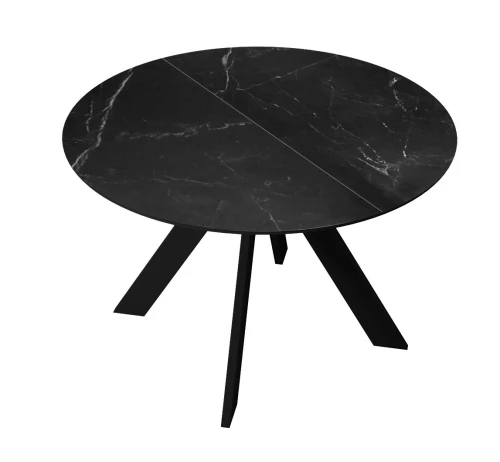 Стол DikLine SKC100 d1000 Керамика Черный мрамор/подстолье черное/опоры черные