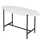 Стол журнальный МеталлАрт М025 белый мрамор/черный