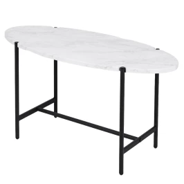 Стол журнальный МеталлАрт М025 белый мрамор/черный