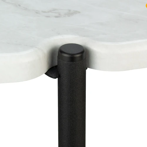 Стол журнальный МеталлАрт М025 белый мрамор/черный