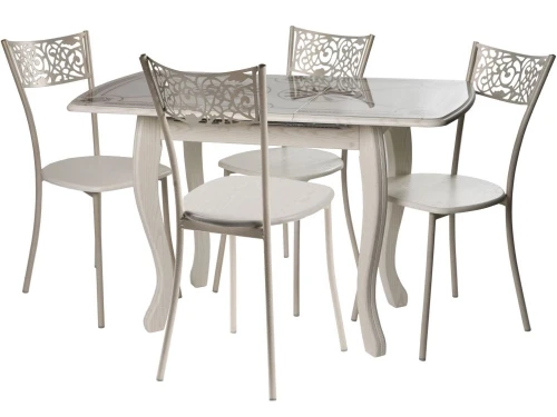 Обеденная группа (Стол Альба мини и 4 стула Эрго), МДФ патина 27