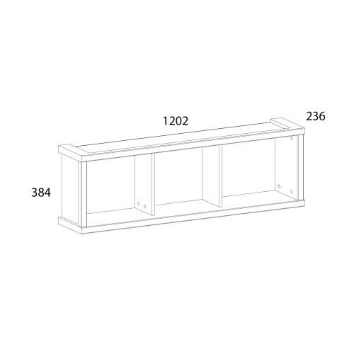 Полка навесная 3N, JAZZ, цвет Каштан найроби