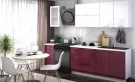 Кухня Ксения 2000 белый глянец/бордо глянец