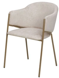 Стул ДИЛЛ, цвет RAIN 8 слоновая кость, велюр / шампань каркас М-City