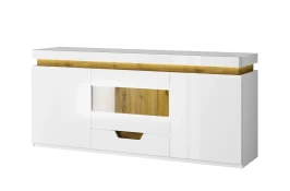 Тумба RTV 1V2D1S, TORINO, цвет белый/Дуб наварра