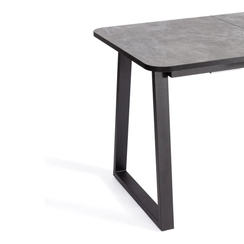 Стол MALTIDO ЛДСП/HPL/металл, 130 х 75+30 х 75 см, Гранит тёмный/чёрный