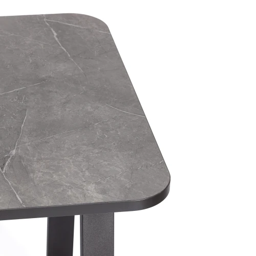 Стол MALTIDO ЛДСП/HPL/металл, 130 х 75+30 х 75 см, Гранит тёмный/чёрный