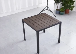 Алюминиевый квадратный стол ПОЛИВУД-10 80*80  цвет каштан 1027