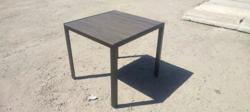 Алюминиевый квадратный стол ПОЛИВУД-10 80*80  цвет каштан 1027