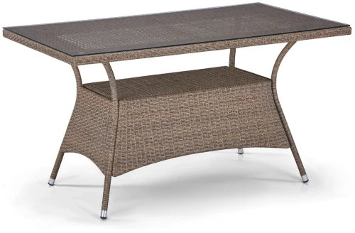Плетеный стол T198B-W56-140x80 Light brown
