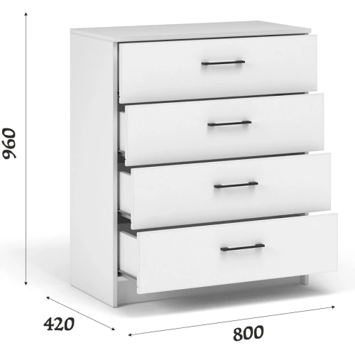 Комод «Чикаго» 4ящ, белый