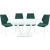 Обеденная группа (Стол Дрезден и 4 стула Амаретто), зеленый
