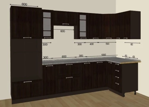 Кухня угловая Прага 2800х1400 венге