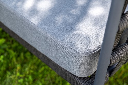 "Диего" лаунж-зона 4-местная плетеная из роупа (веревки), каркас алюминиевый темно-серый, роуп темно-серый