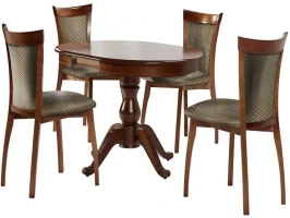 Обеденная группа (Стол Фабрицио-1 и 4 стула Тулон м/с), орех темный