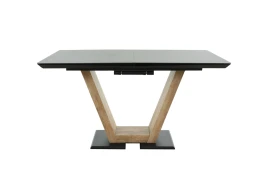 Стол Торонто 140, Черный с чёрным стеклом/Ель умбра, черный Стол Торонто 140, Черный с чёрным стеклом/Ель умбра, черный