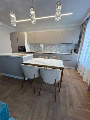 Стол обеденный Камео DT-3001S, 120х80х75 см, белый мрамор (Калаката)