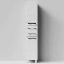 Пенал Мальта 35 напольный, Белый камень ПВХ 57805, левый