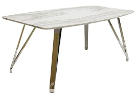 Стол обеденный Соар F-1194,180х100х76 см, белый мрамор