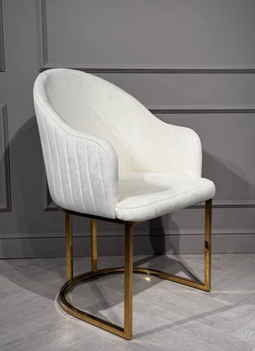 Стул обеденный Пандора Гранд MC883-BG-2 , молочный/глянцевое золото