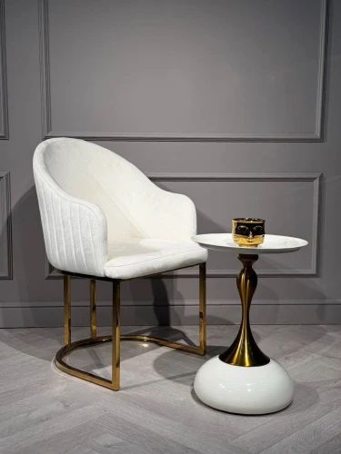 Стул обеденный Пандора Гранд MC883-BG-2 , молочный/глянцевое золото