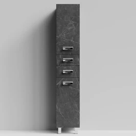 Пенал Орландо 35 напольный, Мрамор Графит софт тач ПВХ 4044-3, правый