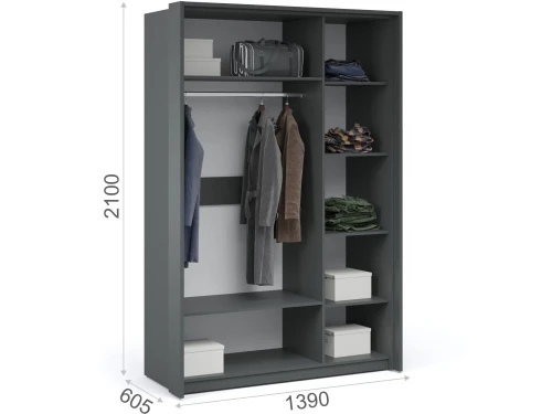 Спальня «Мишель» 3шк, Антрацит/Белый жемчуг