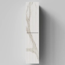 Пенал Тач 30 подвесной, Мрамор Белый натур милк ПВХ 2537, левый