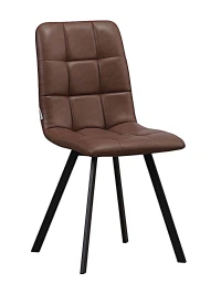 C919/DC809 Стул мягкий, КОРИЧНЕВЫЙ#19-2 экокожа, каркас металл черный КВАДРАТ