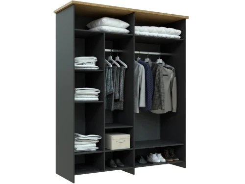 Шкаф «Скандинавия 4Д» КМК 0905.8, Графит/ Дуб Наварра