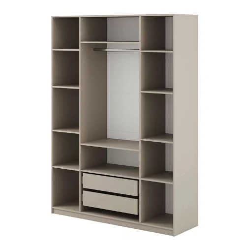Шкаф распашной с наполнением (11 полок + 2 ящика + штанга) ШК 5 (1600), Меланж