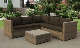 Лаунж зона искусственный ротанг на металлическом каркасе АБИОН «ABION»  -  Wood