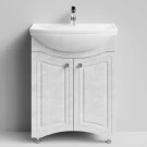 Тумба Адам 65 напольный, Белый камень ПВХ 57805 Vodok с раковиной в комплекте