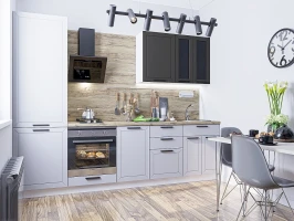 Модульная прямая кухня Глетчер-04 Маренго Силк/Гейнсборо Силк