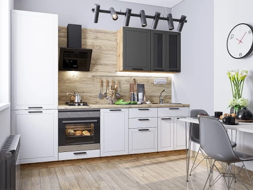 Модульная прямая кухня Глетчер-04 Маренго Силк/Гейнсборо Силк