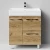 Тумба Мальта 70 напольный, ящики и дверь, Дуб Тортуга ПВХ 2357-43, левый Vodok с раковиной в комплекте