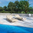 Шезлонг COSTA на колесах бежевый - белый каркас Шезлонг COSTA на колесах бежевый - белый каркас