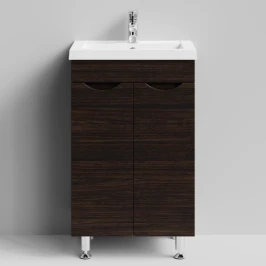 Тумба Смайл 50 напольный, Палисандр ПВХ 43101 Vodok с раковиной в комплекте