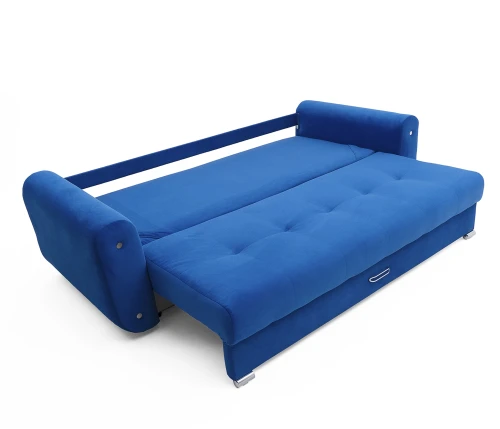 Диван еврокнижка  Вега, велюр синий, 150