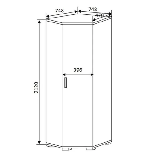 Шкаф угловой Белла, венге/ясень белый