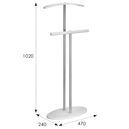 Вешалка костюмная Дэви 2 металлик/белый