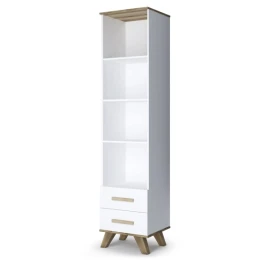 Шкаф-стеллаж Вега Скандинавия 450, белый глянец