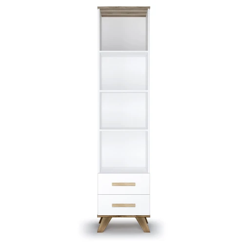 Шкаф-стеллаж Вега Скандинавия 450, белый глянец