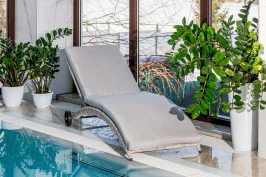 Шезлонг AGATA бежевый с матрасом