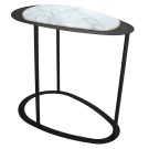 Стол журнальный МеталлАрт М024 белый мрамор/черный