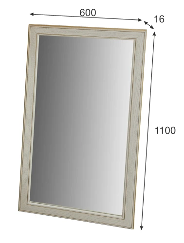 Зеркало Васко В 61Н белый ясень/золото 110 см х 60 см