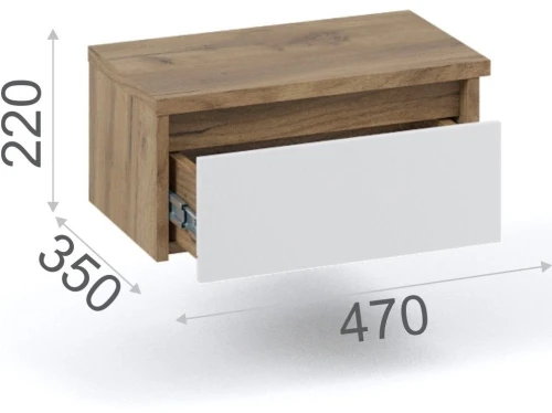 Тумба «Мишель» 1ящ (2шт), Дуб крафт золотой/Белый жемчуг