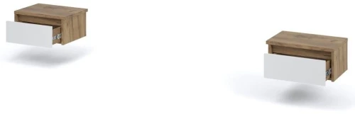 Тумба «Мишель» 1ящ (2шт), Дуб крафт золотой/Белый жемчуг